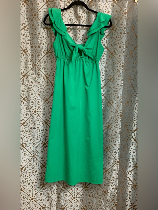 DREW Dresses & Skirts - DREW Vibrant Emerald Green Dress with Tie Detail•XS